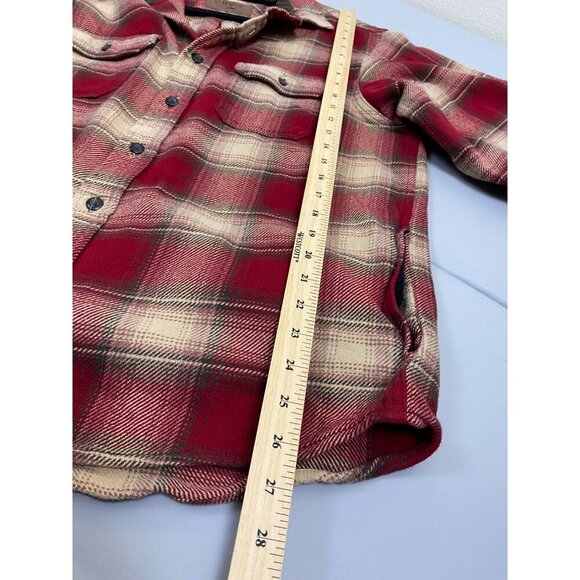 Orvis‎ Heavyweight Flannel Shirt Jacket Red Plaid Shacket Men size Large Pockets - Picture 12 of 12